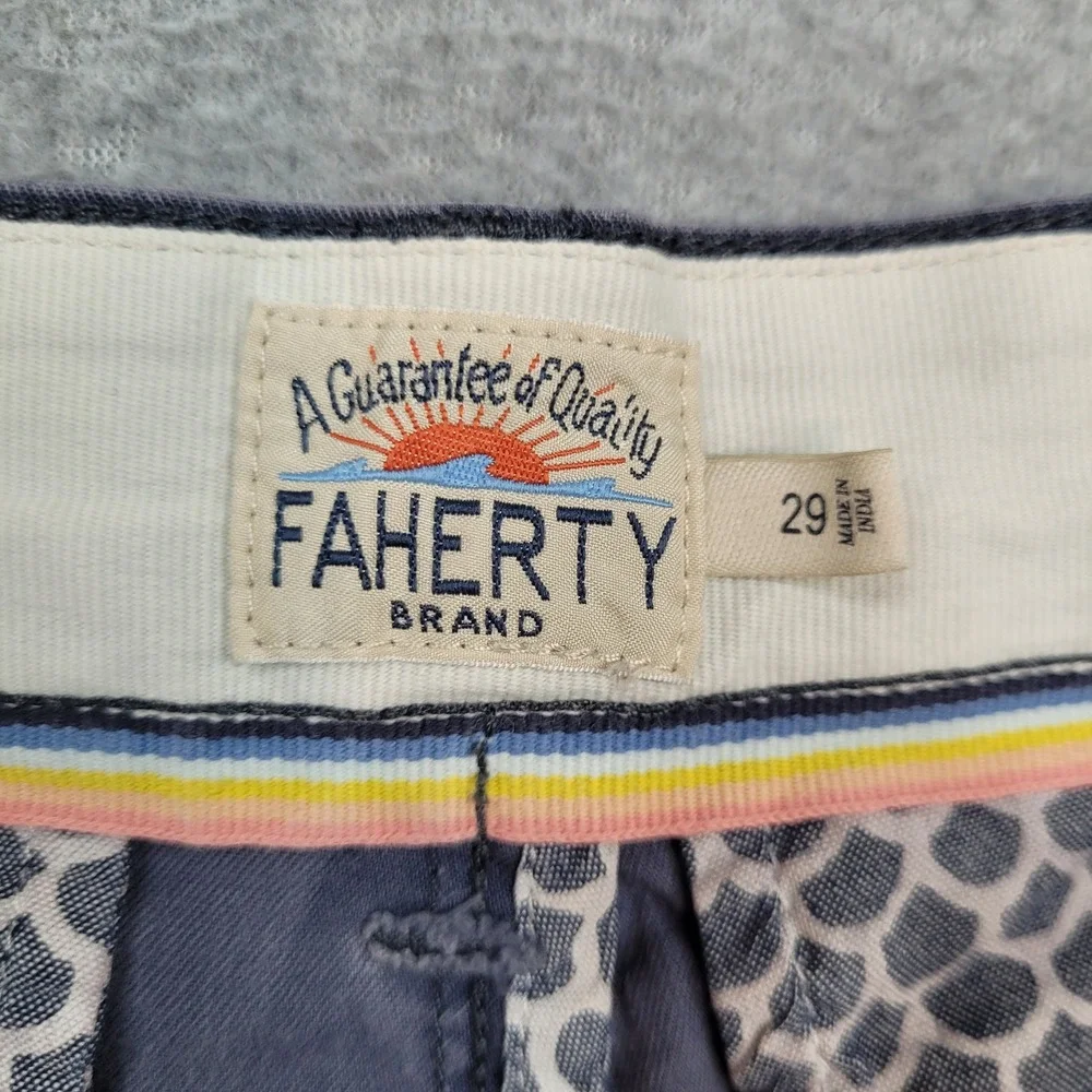 Faherty Chino Shorts Mens 29 Blue All Day Organic Cotton Tencel Stretch